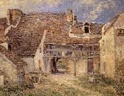 Courtyard of Farm at St-Mammes Alfred Sisley